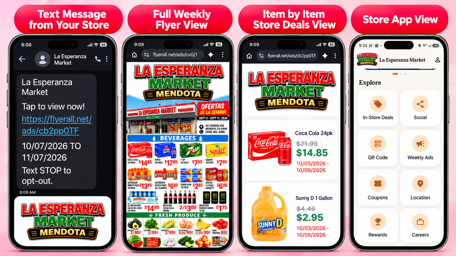 Receive Promotions by Text Message & View in the App